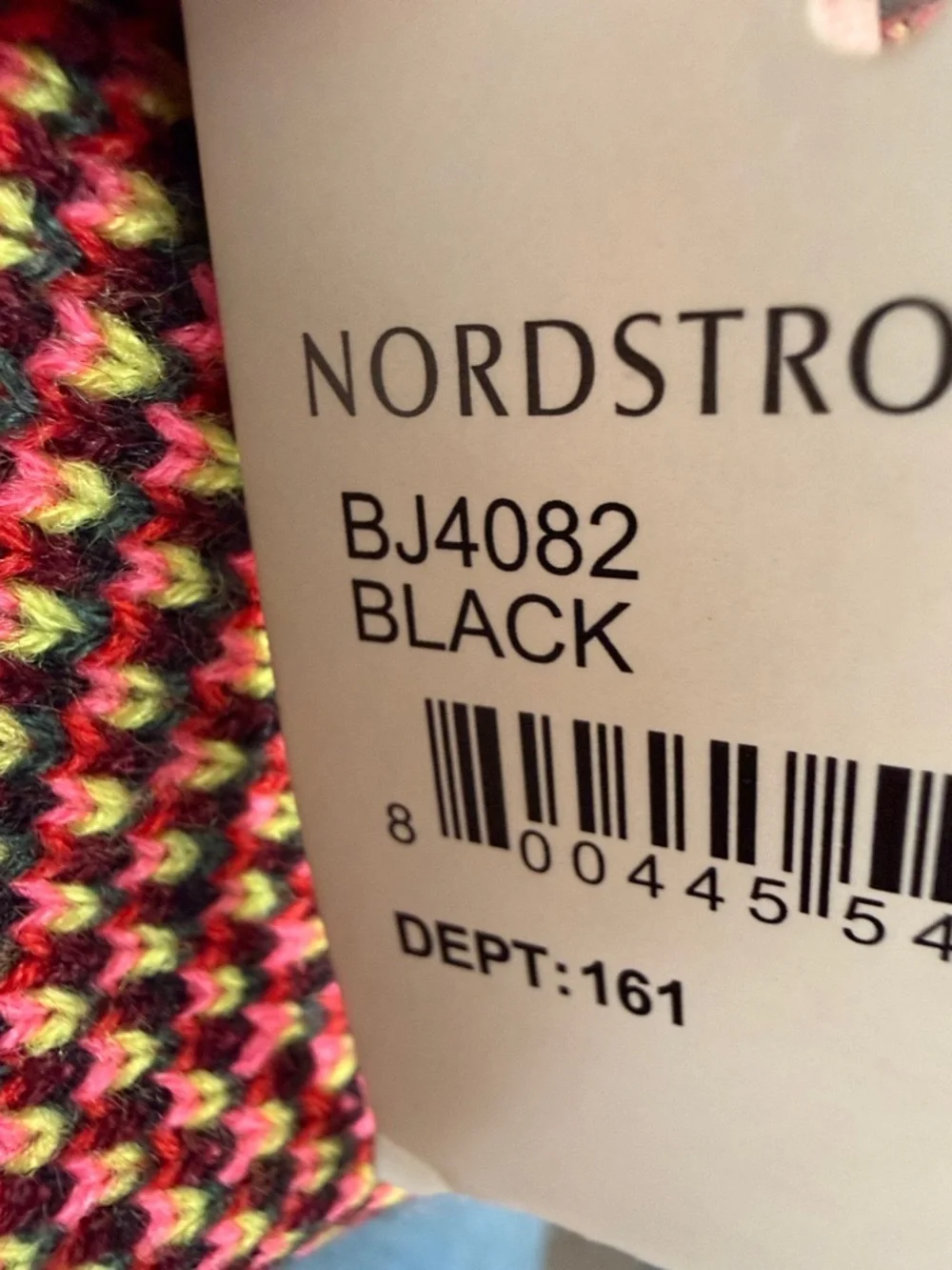 Betsey Johnson Black Knit scarf with Red and Pink Floral Print NWT